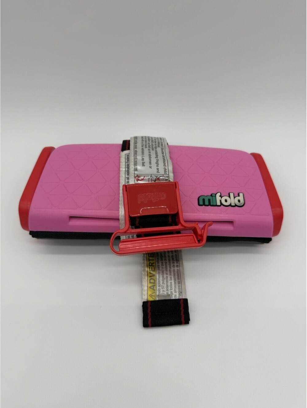 Mifold Grab-And-Go Compact Car Booster Portable Travel Seat 40-100 Lbs, PINK